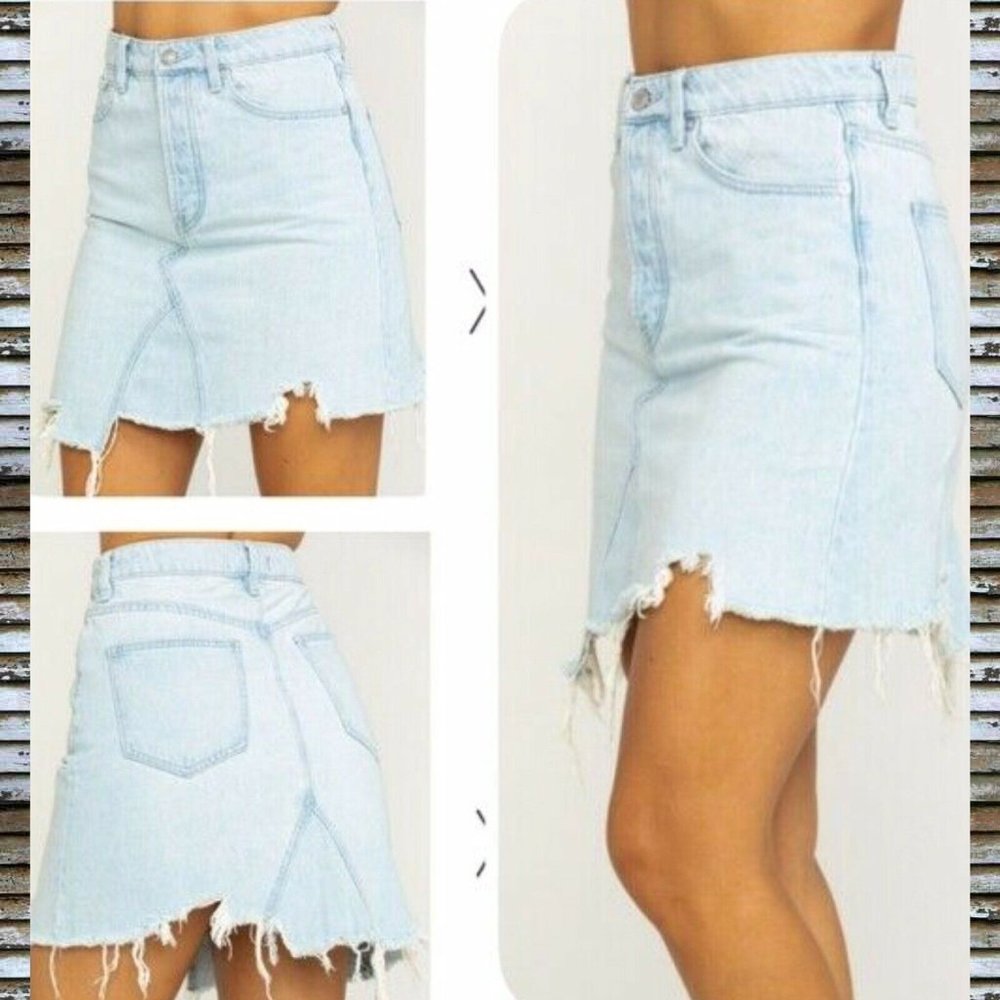 FREE PEOPLE Light Wash Denim Skirt